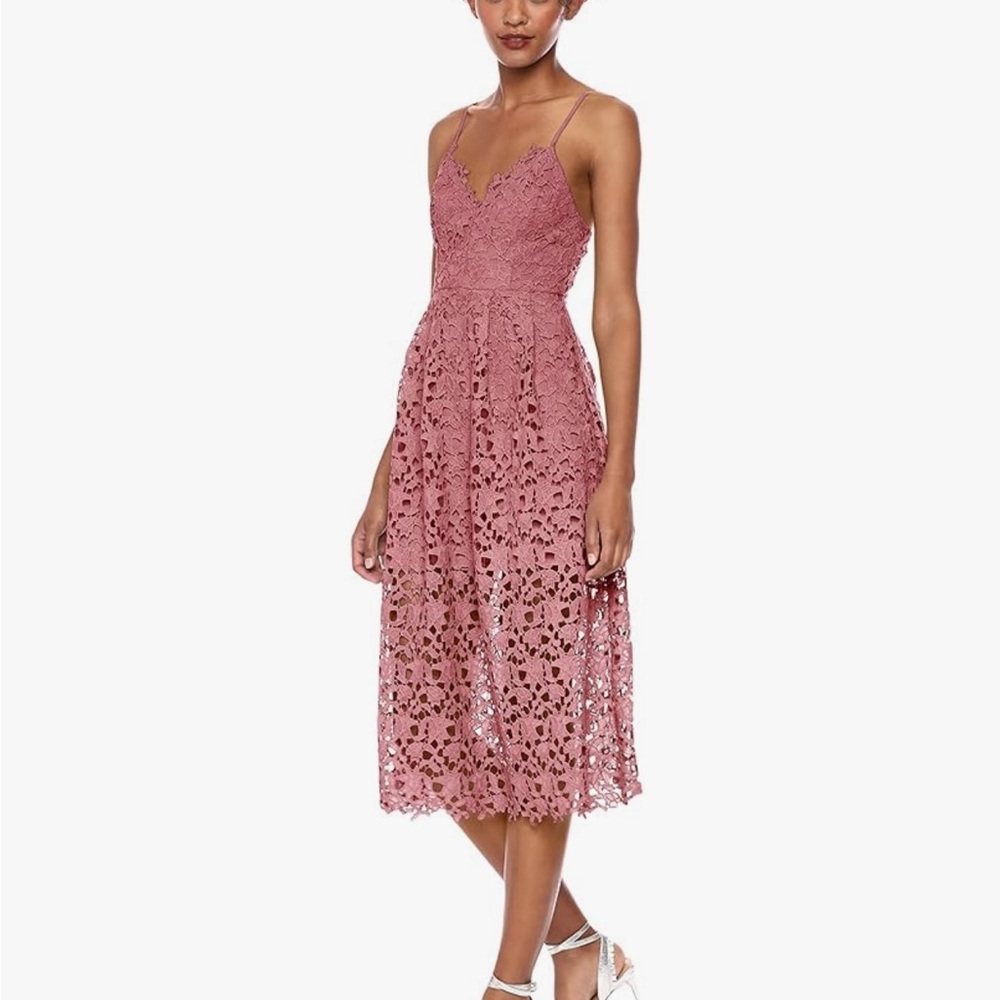 Astr Pink Tiered Midi Sundress